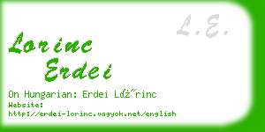 lorinc erdei business card